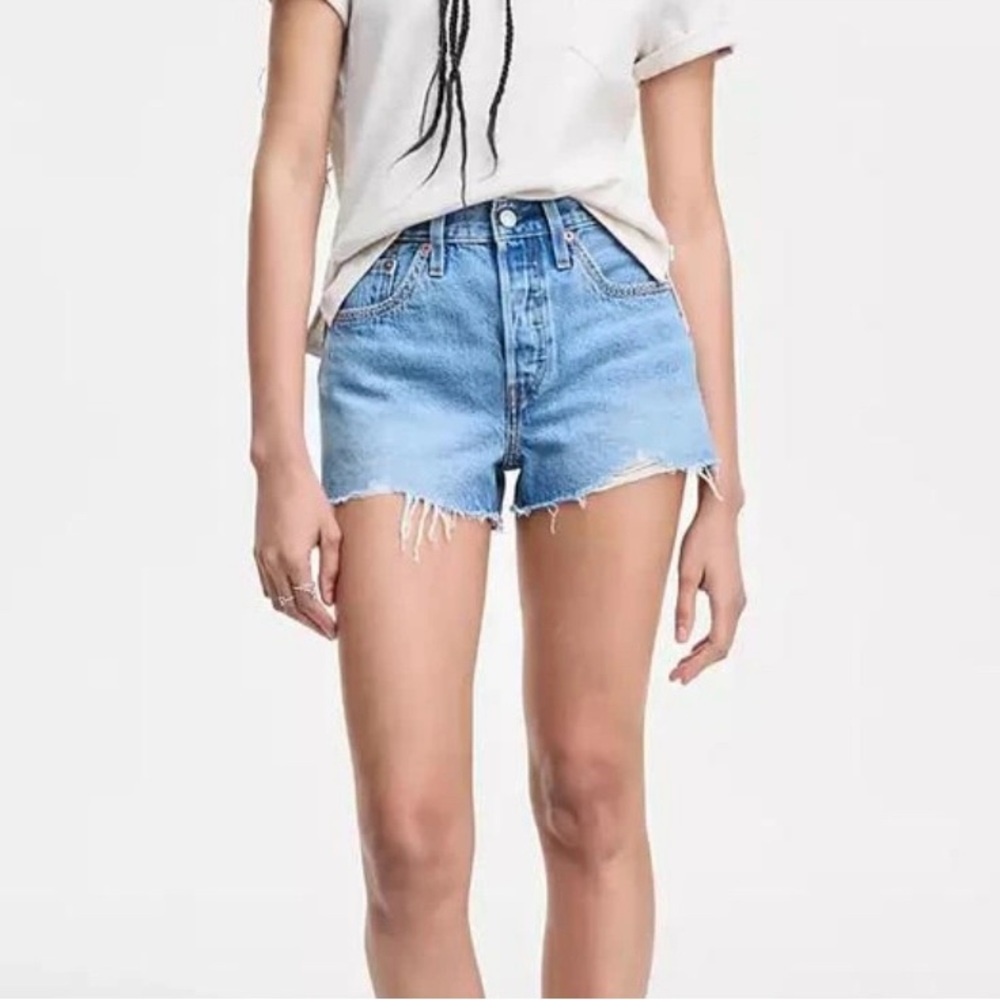 Levi's Sky Blue Women's High Waist Shorts